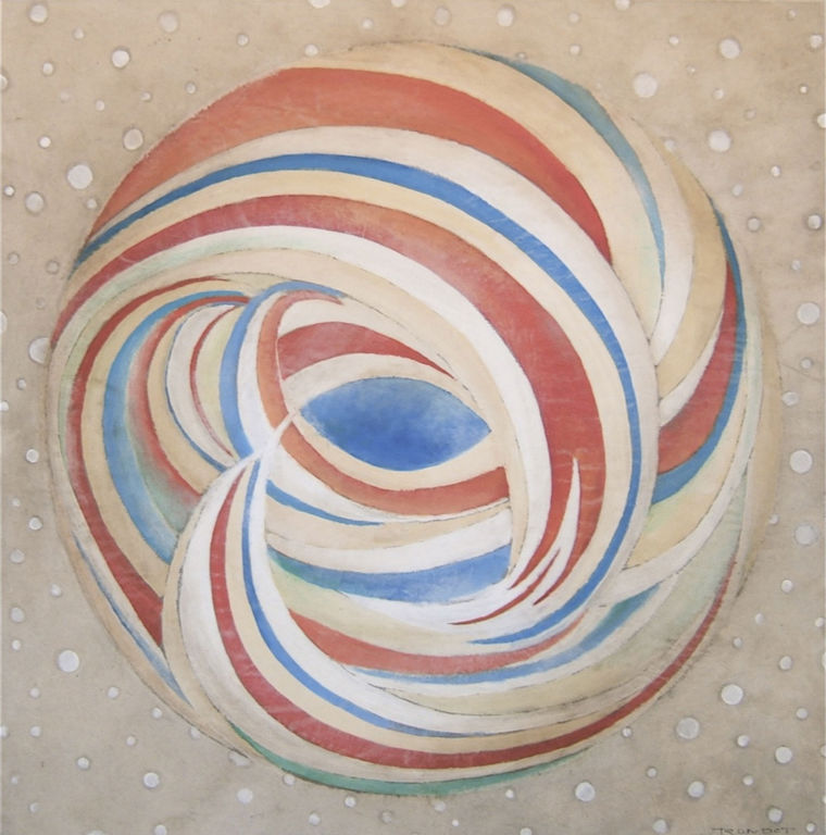 Benoit Rondot - BOULE DE COULEUR - Huile , acrylique sur papier - 65x65 cm - 1996 