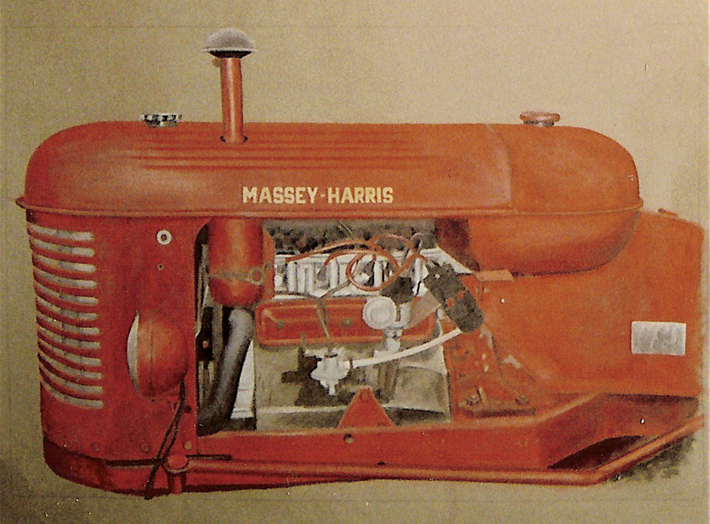 Benoit Rondot - TRACTEUR MASSEY-HARRIS - Huile , acrylique sur papier brun - 95x113 cm l'unité - 1997